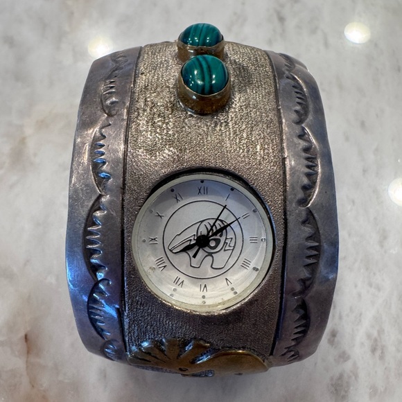 Jewelry - Native American Sterling silver gold filled Watch/Cuff